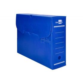 DF05 - Caja archivo definitivo Liderpapel folio de 100 mm de lomo plástico azul