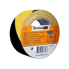 Cinta adhesiva tarifold seguridad para marcaje y señalizacion de suelo 33 mt x 50 mm color negro/amarillo