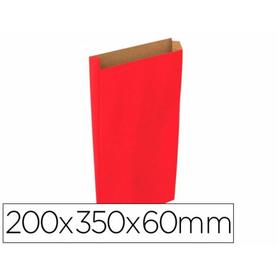 Sobre papel basika kraft rojo con fuelle m 200x350x60 mm paquete de 25 unidades
