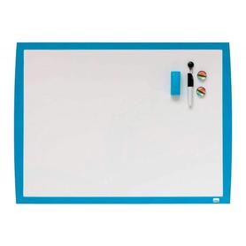 Pizarra blanca nobo magnetica marco azul 430x585 mm