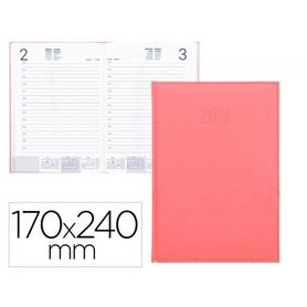 Agenda encuadernada liderpapel creta 17x24 cm 2023 dia pagina color rosa papel 70 gr