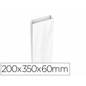 166077 - Sobre papel basika celulosa blanco con fuelle m 200x350x60 mm paquete de 25 unidades