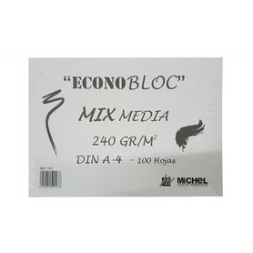 1557229 - Bloc dibujo multitecnicas michel econobloc mix media din a4 encolado 100 hojas 240 gr 210x297 mm