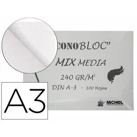 1558242 - Bloc dibujo multitecnicas michel econobloc mix media din a3 encolado 100 hojas 240 gr 297x420 mm