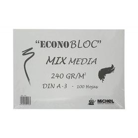 1558242 - Bloc dibujo multitecnicas michel econobloc mix media din a3 encolado 100 hojas 240 gr 297x420 mm