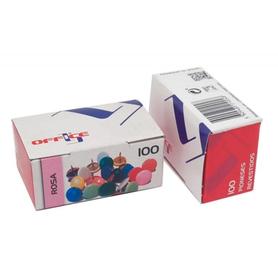 7PIOLMA.03 - Chincheta lismania office color rosa caja de 100 unidades