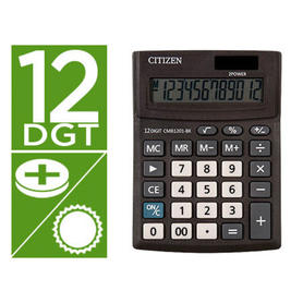 Calculadora citizen sobremesa business line eco eficiente solar y pilas 12 digitos 136x100x32 mm