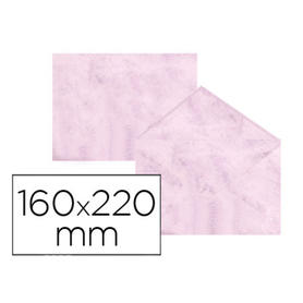 Sobre fantasia marmoleado rosa 160x220 mm 90 gr paquete de 25