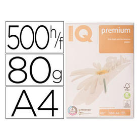Papel fotocopiadora iq premium din a4 80 gramos paquete de 500 hojas