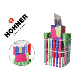 Flauta hohner gama colores expositor sobremesa de 36 unidades surtidas 6 por color 140x140x400 mm