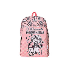 Cartera escolar love&child mochila adaptable a carro poliester en boca cerrada no entran moscas color rosa