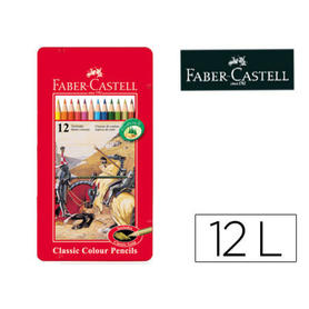 Lapices de colores faber castell caja metalica de 12 colores surtidos