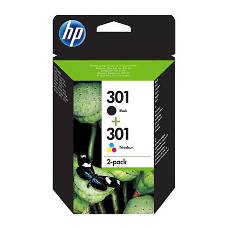 Compra Ink jet hp 301 pack con tinta negra y tinta tricolor 1000/1001 3000/  3050/3050se/3050ve 1050a/2050a/2054a/3050a