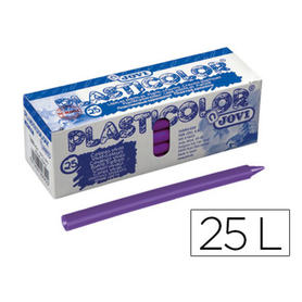 Lapices cera jovi plasticolor unicolor violeta caja de 25 unidades