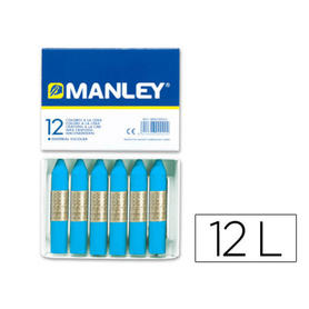 Lapices cera manley unicolor azul cobalto nº 20 caja de 12