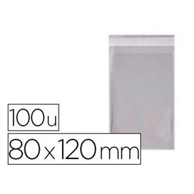 Bolsa polipropileno apli 80x120 mm transparente cierre adhesivo paquete de 100 unidades