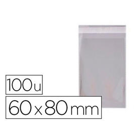 Bolsa polipropileno apli 60x80 mm transparente cierre adhesivo paquete de 100 unidades