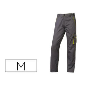 Pantalon de trabajo deltaplus cintura ajustable 5 bolsillos color gris verde talla m