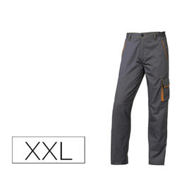 Pantalon deltaplus con cintura ajustable y 5 bolsillos color gris - naranja talla xxl