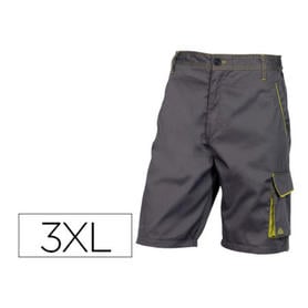 Pantalon de trabajo deltaplus bermuda cintura ajustable 5 bolsillo color gris verde talla xxl