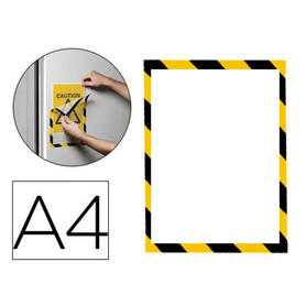 Marco porta anuncios durable magnetico din a4 dorso adhesivo removible para informacion de seguridad rf20757