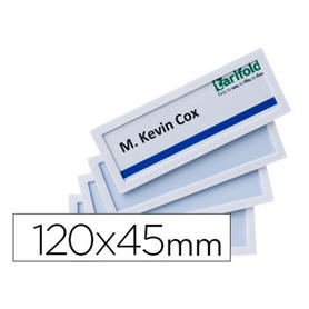 Marco identificacion tarifold adhesivo 120x45 mm blanco pack de 4 unidades