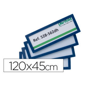 Marco identificacion tarifold adhesivo 120x45 mm azul pack de 4 unidades