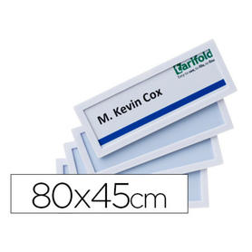 Marco identificacion tarifold adhesivo 80x45 mm blanco pack de 4 unidades