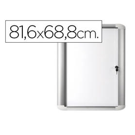 Vitrina de anuncio bi-office magnetica 816x688 mm para exterior con marco de aluminio y cerradura