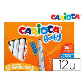 Rotulador carioca baby 2 años caja 12 colores surtidos