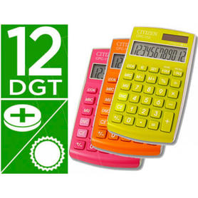 Lote de 6 calculadoras citizen de bolsillo 12 digitos cpc-112 colores surtidos