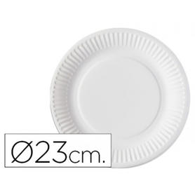 Plato de carton nupik bioestucado blanco 23 cm de diametro paquete de 20 unidades