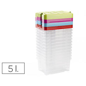 Caja multiusos plastico 5 l n 10 tapa de color 290x190x140 mm