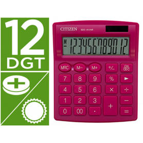 Calculadora citizen sobremesa sdc-812nrpke eco eficiente solar y a pilas 12 digitos 124x102x25 mm rosa
