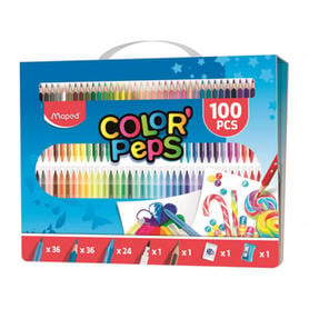 Estuche pintura maped color peps kit 100 piezas surtidas