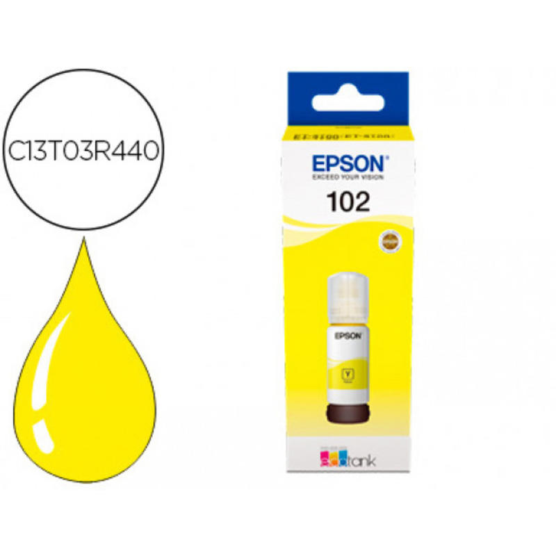 Compra Tinta epson ecotank 102 et-2700 / 2750 / 3700 / 3750 / 4750 bote de  70 ml amarillo 6.000 pag