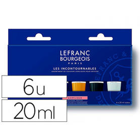 Pintura acrilica l&b fine set los imprescindibles caja de 6 colores surtidos tubo de 20 ml