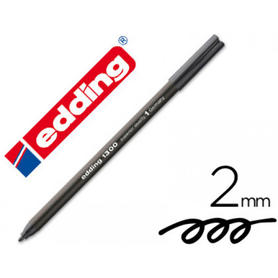 Rotulador edding punta fibra 1300 negro -punta redonda 2 mm