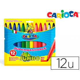 Rotulador carioca jumbo c/12 colores -punta gruesa