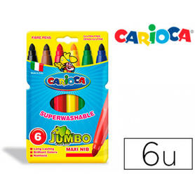 Rotulador carioca jumbo c/6 colores -punta gruesa
