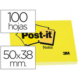 Bloc de notas adhesivas quita y pon post-it 50x38 mm con 100hojas 653e