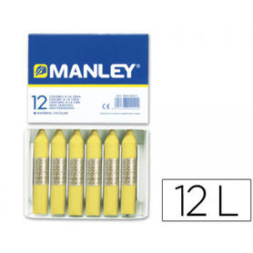 Lapices cera manley unicolor amarillo claro -caja de 12 n.4
