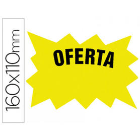 Cartel cartulina etiquetas marcaprecios amarillo fluorescente 160x110 mm -bolsa de 50 etiquetas