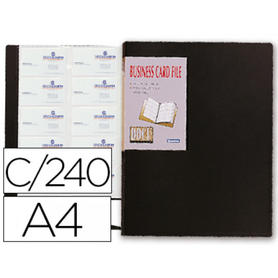 Carpeta liderpapel clasificado r de tarjetas polipropileno din a4 para 240 tarjetas color negro