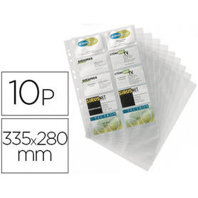 Recambio fundas duraclip para tarjetero 2384 bolsa de 10 hojas capacidad 20 tarjetas por hoja