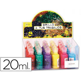 Purpurina cola color pastel -expositor de 24 unidades