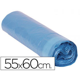 Bolsa basura domestica azul cierra facil 55x60 galga 120 -rollo de 20 unidades