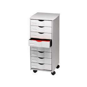 Mueble auxiliar fast-paperflow para oficina 8 cajones en color gris 5x825x382 71,5x31,6x34,3 cm