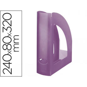 Revistero plastico q-connect violeta translucido