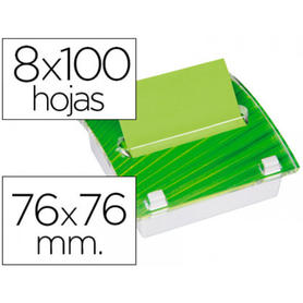 Soporte bloc de notas adhesivas post-it millenium con 8 bloc verde